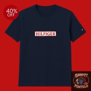 Playera Tommy Hilfiger Azul con Rojo - Image 3